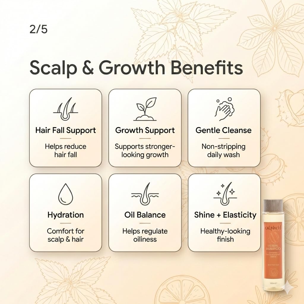 Anti Hair Loss Herbal Shampoo, Sulfate Free, 300ml. haircare CALINACHI Cosmetics