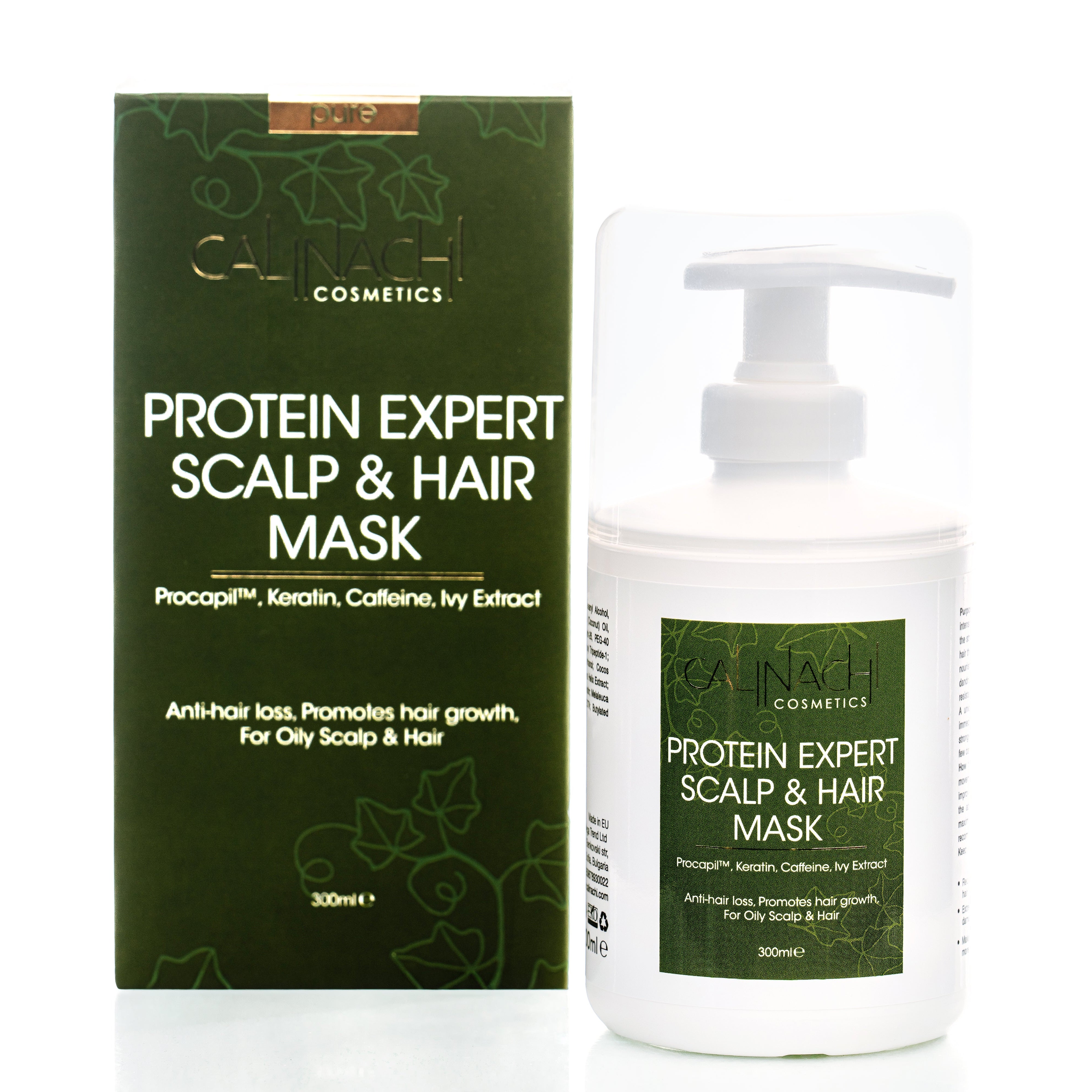 Protein Expert (Normales bis fettiges & fettiges Haar) Anti-Haarausfall, Regenerierende Maske für Kopfhaut und Haar, 300 ml.