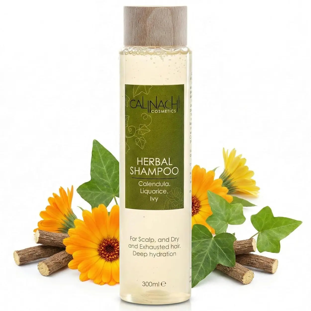 Dry & Exhausted Hair Herbal Shampoo, Sulfate Free, 300ml.  CALINACHI Cosmetics