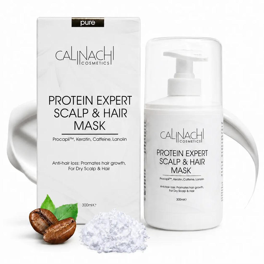 Protein Expert Anti-Haarausfall, reparierende Maske für Kopfhaut und Haar (trocken bis normal &amp; normal), 300ml.