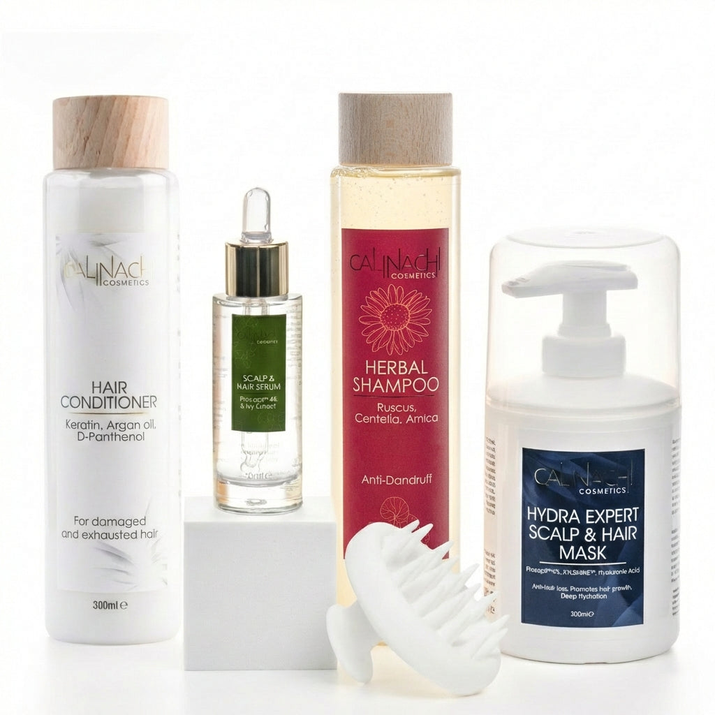 Wohlbefinden der Kopfhautflora / Schuppenneigung / Schuppige Kopfhaut